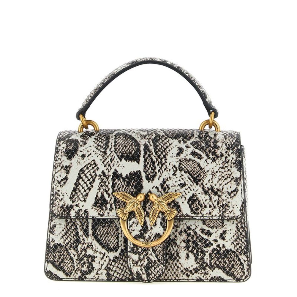 PINKO Gray Calfskin Women's Handbag
